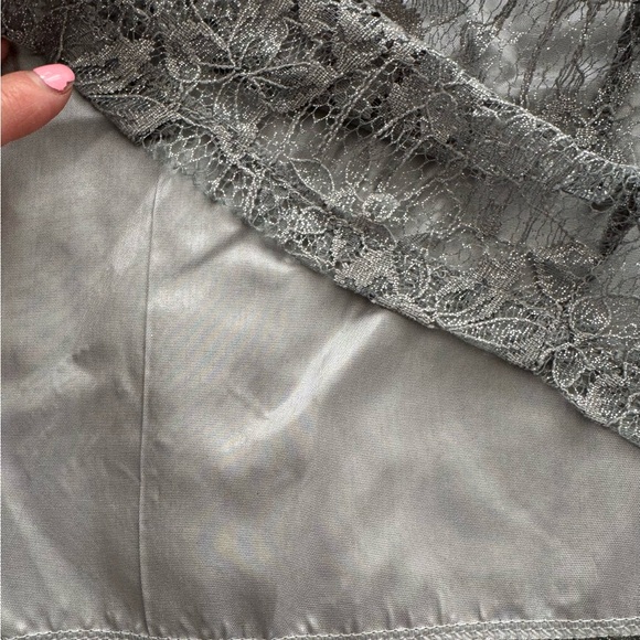 La Petite Francaise Jupe Lori light grey lace lined skirt size 42 Made in France - Picture 8 of 14